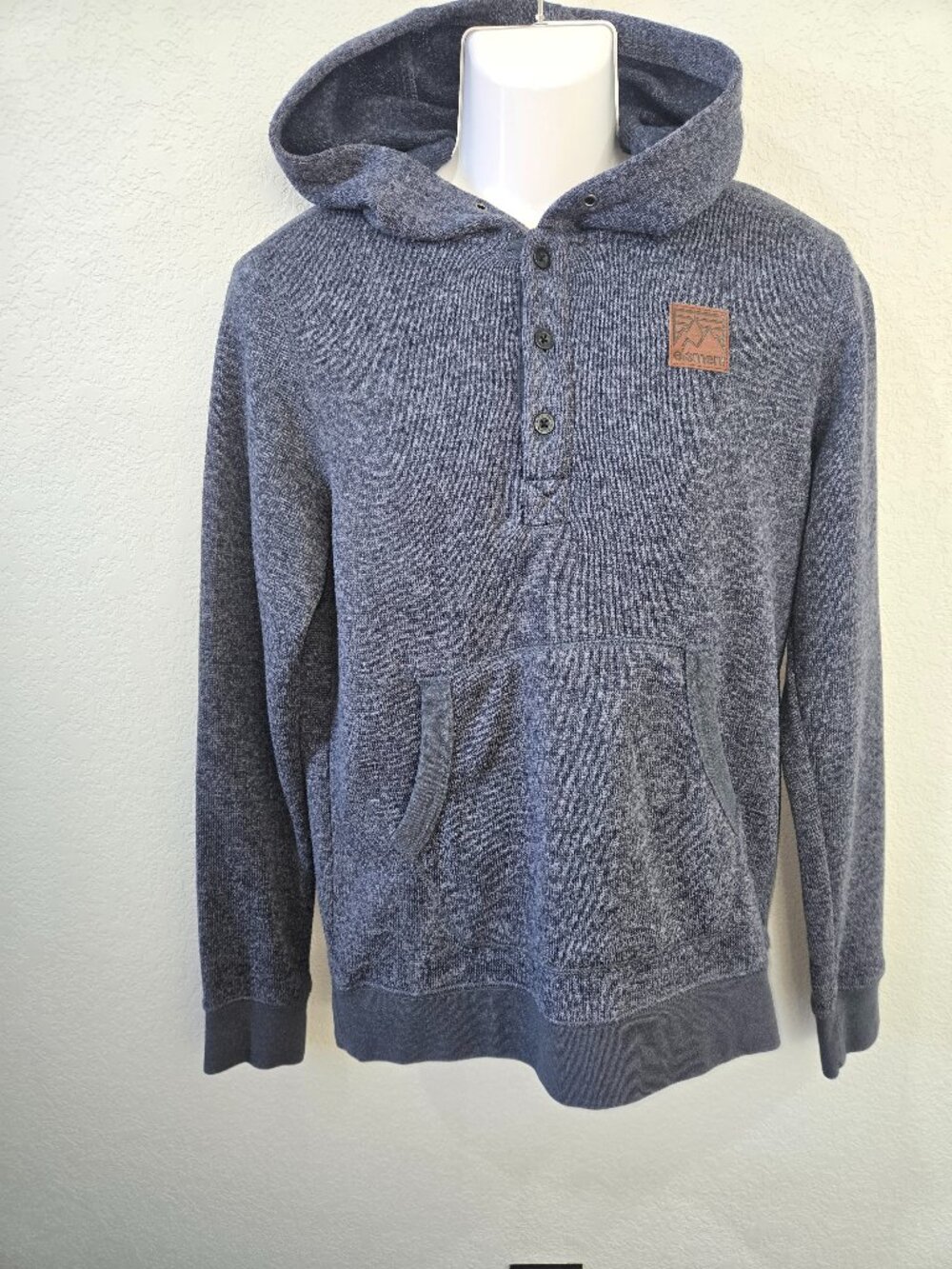 Men's Element Gray Henley Hoodie | Size Medium